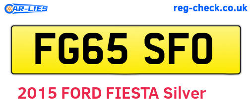 FG65SFO are the vehicle registration plates.