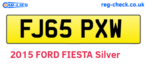 FJ65PXW are the vehicle registration plates.