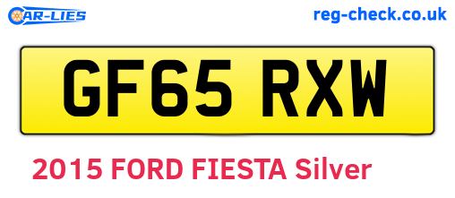 GF65RXW are the vehicle registration plates.
