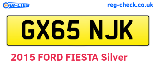 GX65NJK are the vehicle registration plates.