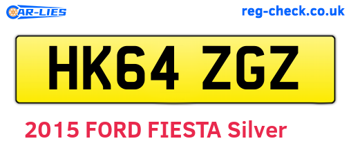 HK64ZGZ are the vehicle registration plates.