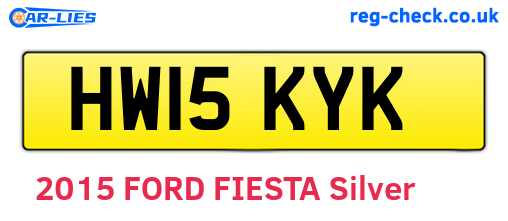 HW15KYK are the vehicle registration plates.