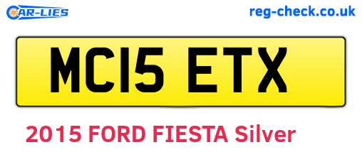 MC15ETX are the vehicle registration plates.