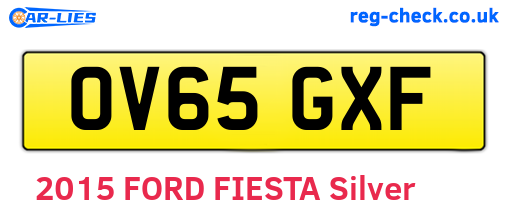 OV65GXF are the vehicle registration plates.