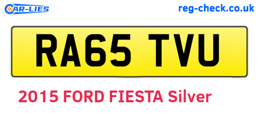 RA65TVU are the vehicle registration plates.