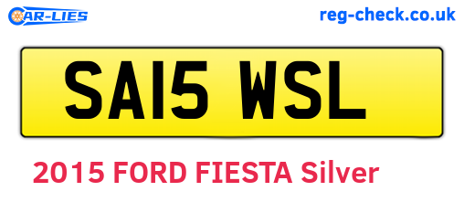 SA15WSL are the vehicle registration plates.