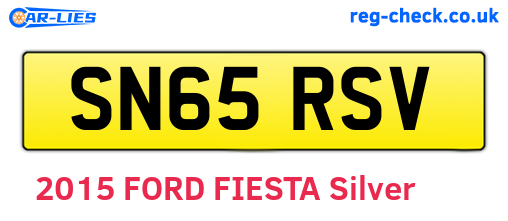 SN65RSV are the vehicle registration plates.