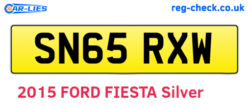 SN65RXW are the vehicle registration plates.