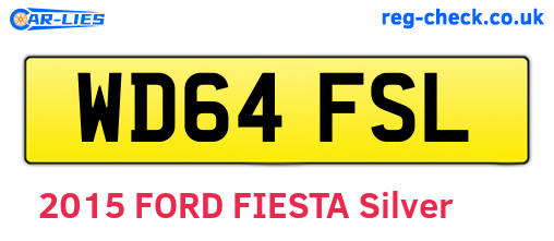 WD64FSL are the vehicle registration plates.