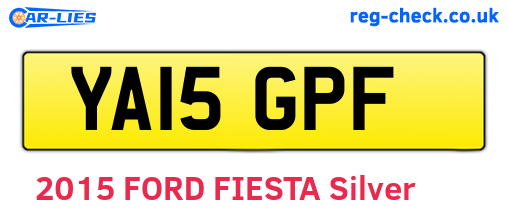 YA15GPF are the vehicle registration plates.