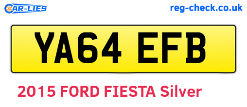 YA64EFB are the vehicle registration plates.