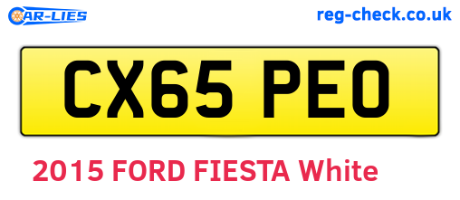 CX65PEO are the vehicle registration plates.