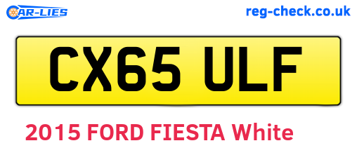 CX65ULF are the vehicle registration plates.