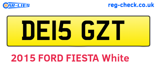 DE15GZT are the vehicle registration plates.