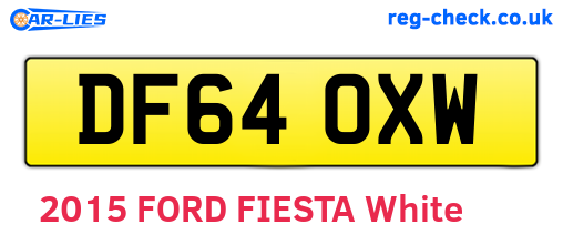 DF64OXW are the vehicle registration plates.