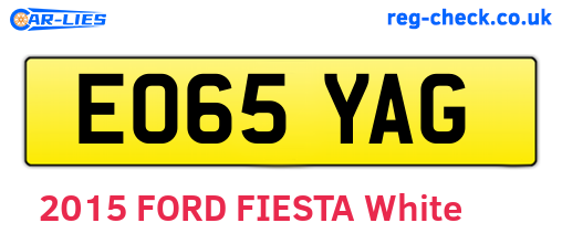 EO65YAG are the vehicle registration plates.