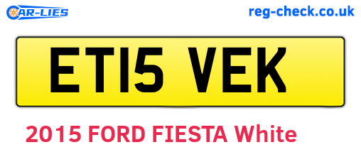 ET15VEK are the vehicle registration plates.