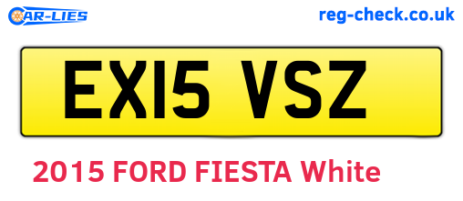 EX15VSZ are the vehicle registration plates.