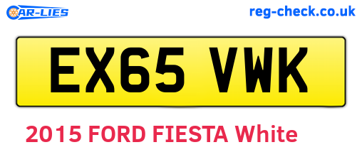 EX65VWK are the vehicle registration plates.