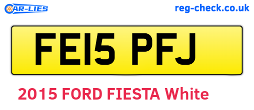 FE15PFJ are the vehicle registration plates.