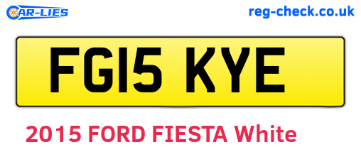 FG15KYE are the vehicle registration plates.