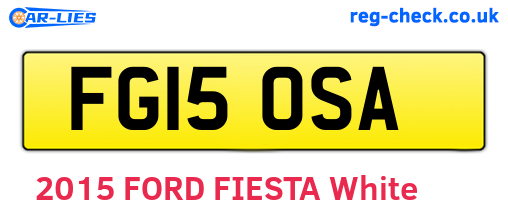 FG15OSA are the vehicle registration plates.