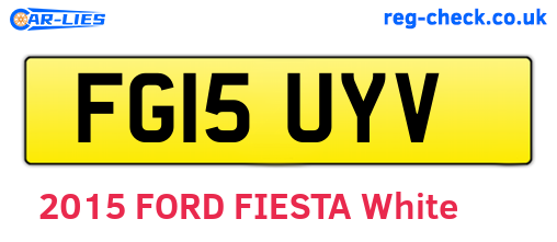 FG15UYV are the vehicle registration plates.