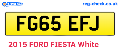 FG65EFJ are the vehicle registration plates.