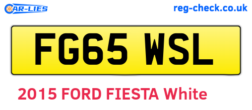 FG65WSL are the vehicle registration plates.