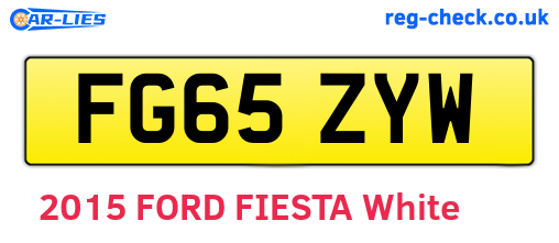 FG65ZYW are the vehicle registration plates.