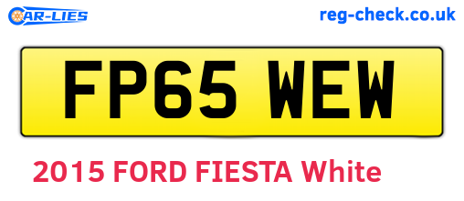 FP65WEW are the vehicle registration plates.