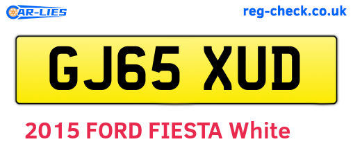 GJ65XUD are the vehicle registration plates.