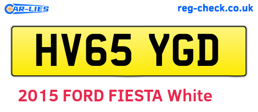 HV65YGD are the vehicle registration plates.
