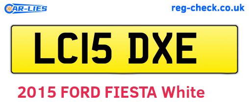 LC15DXE are the vehicle registration plates.