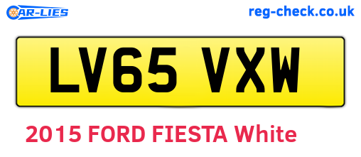 LV65VXW are the vehicle registration plates.
