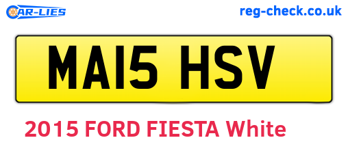 MA15HSV are the vehicle registration plates.