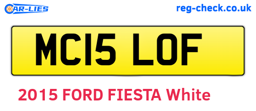 MC15LOF are the vehicle registration plates.