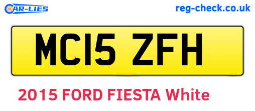 MC15ZFH are the vehicle registration plates.