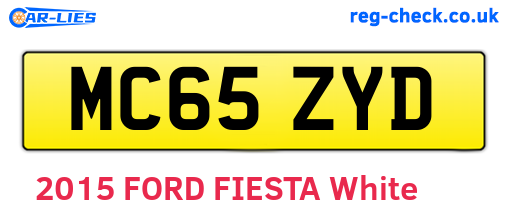 MC65ZYD are the vehicle registration plates.