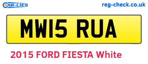 MW15RUA are the vehicle registration plates.