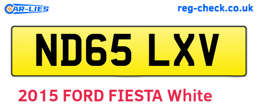 ND65LXV are the vehicle registration plates.