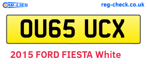 OU65UCX are the vehicle registration plates.