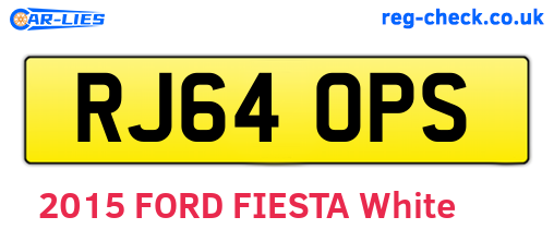 RJ64OPS are the vehicle registration plates.