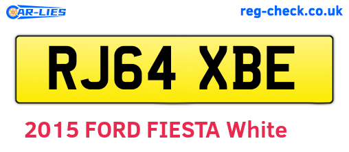 RJ64XBE are the vehicle registration plates.