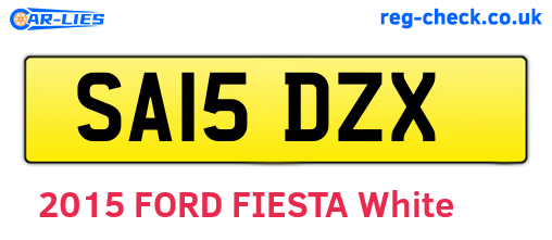 SA15DZX are the vehicle registration plates.
