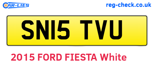 SN15TVU are the vehicle registration plates.