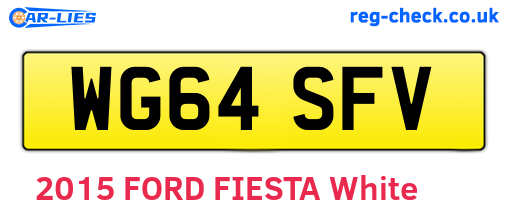 WG64SFV are the vehicle registration plates.