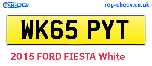 WK65PYT are the vehicle registration plates.