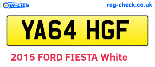 YA64HGF are the vehicle registration plates.