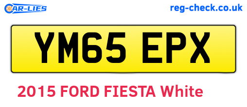 YM65EPX are the vehicle registration plates.